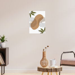 minimalist botanical boho wall art poster ポスター