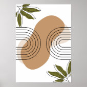 minimalist botanical boho wall art poster ポスター (正面)