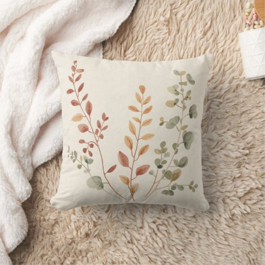Minimalist Botanical Branches Decorative Pillow クッション (ブランケット)