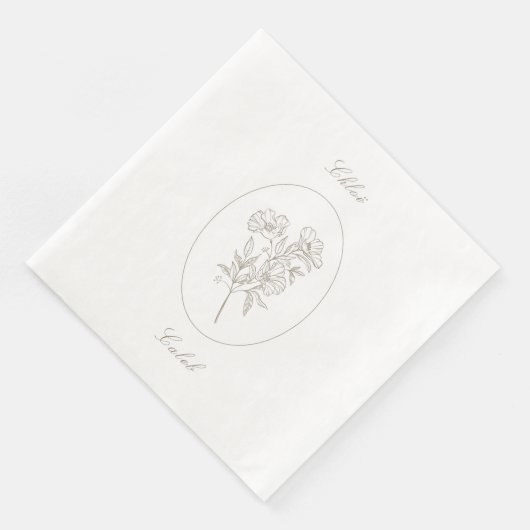 Minimalist Botanical Calligraphy Wedding Paper  (コーナー)