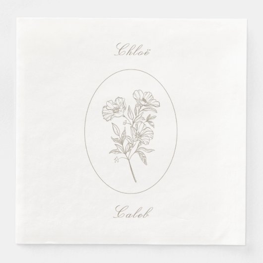 Minimalist Botanical Calligraphy Wedding Paper  (正面)