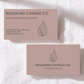 Minimalist Botanical Candle Hand Drawn Flame 名刺