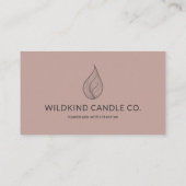 Minimalist Botanical Candle Hand Drawn Flame 名刺 (裏面)