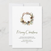 Minimalist Botanical Custom Christmas Greeting シーズンカード (正面)
