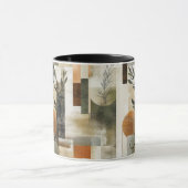 Minimalist Botanical - Custom Earthy Abstract マグカップ (中央)