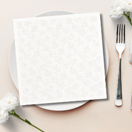 Minimalist Botanical Floral Pattern Beige Gold スタンダードカクテルナプキン