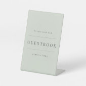 Minimalist Botanical Guest Book Pale Sage 台座サイン (正面)