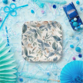 Minimalist Botanical Harmony – Soft Green & Beige  ペーパープレート (パーティー)