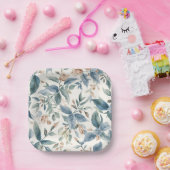 Minimalist Botanical Harmony – Soft Green & Beige  ペーパープレート (パーティー)