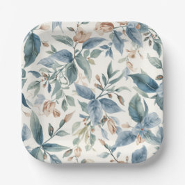 Minimalist Botanical Harmony – Soft Green & Beige  ペーパープレート