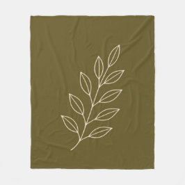 Minimalist Botanical Leaf Plaid Blanket フリースブランケット