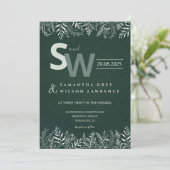 Minimalist Botanical Leafy Wedding Invitation 招待状 (スタンド正面)