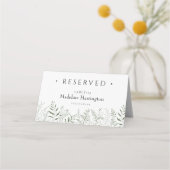 Minimalist Botanical Leafy Wedding Place Card プレイスカード (裏面)