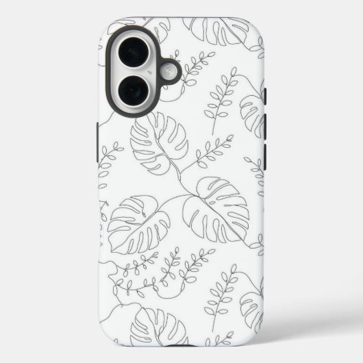 Minimalist Botanical Line Art Leaves Case Case-Mate iPhoneケース (裏面)
