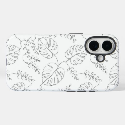 Minimalist Botanical Line Art Leaves Case Case-Mate iPhoneケース (裏面 (横))