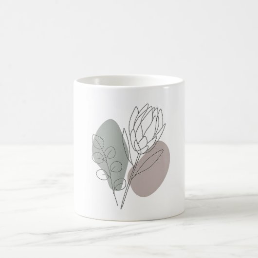 Minimalist Botanical Line Art Mother’s Day コーヒーマグカップ (中央)