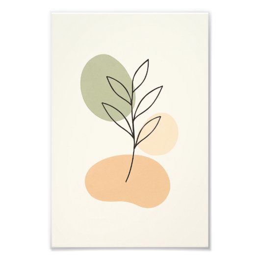 Minimalist Botanical Line Art Poster フォトプリント (正面)