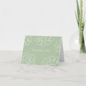 Minimalist Botanical Modern Wedding Thank You Card 招待状 (正面)