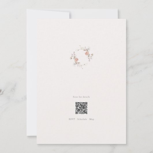 Minimalist Botanical Monogram Invitation 招待状 (裏面)