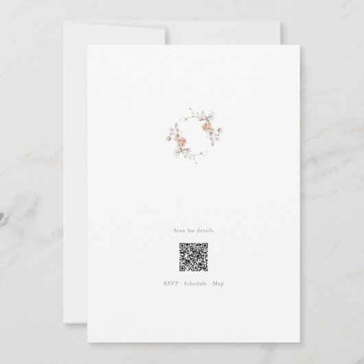 Minimalist Botanical Monogram Invitation 招待状 (裏面)