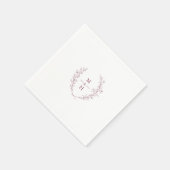 Minimalist Botanical Monogram Wedding Party スタンダードカクテルナプキン (角)