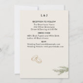 Minimalist Botanical Personalized Wedding  招待状 (裏面)
