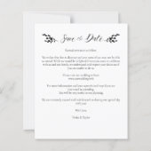 Minimalist Botanical Personalized Wedding Photo (裏面)