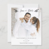 Minimalist Botanical Personalized Wedding Photo (正面)