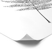 Minimalist Botanical Print: Elegant Fractal Fern ポスター (角)