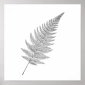 Minimalist Botanical Print: Elegant Fractal Fern ポスター (正面)