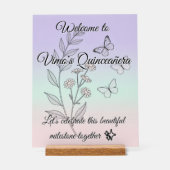 Minimalist Botanical Quinceañera Acrylic Sign アクリルサイン (正面)