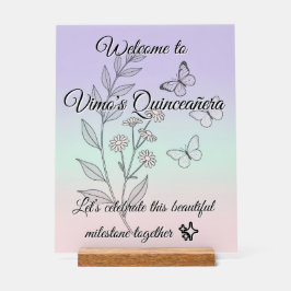 Minimalist Botanical Quinceañera Acrylic Sign アクリルサイン