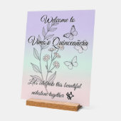 Minimalist Botanical Quinceañera Acrylic Sign アクリルサイン (傾斜)