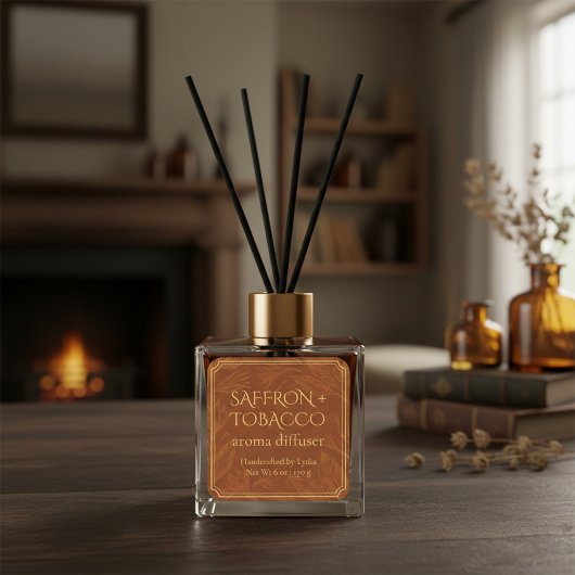 Minimalist Botanical Reed Diffuser Label Template スクエアシール