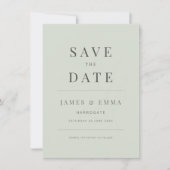 Minimalist Botanical Save the Date Pale Sage (正面)