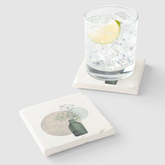 Minimalist Botanical Scandinavian Home Decor Boho ストーンコースター (横)