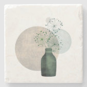 Minimalist Botanical Scandinavian Home Decor Boho ストーンコースター (正面)