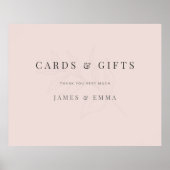 Minimalist Botanical Sign Warm Blush ポスター (正面)