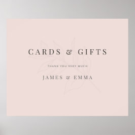 Minimalist Botanical Sign Warm Blush ポスター