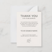 Minimalist Botanical Small Business Handcrafted ノートカード (裏面)