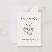 Minimalist Botanical Small Business Thank You ノートカード (正面)
