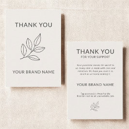 Minimalist Botanical Small Business Thank You ノートカード