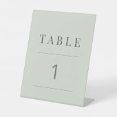 Minimalist Botanical Table Number Pale Sage 台座サイン (正面)