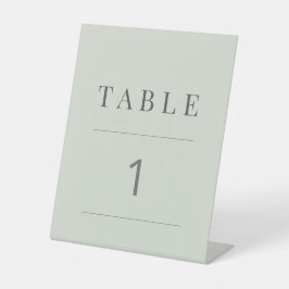 Minimalist Botanical Table Number Pale Sage 台座サイン