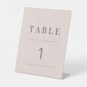 Minimalist Botanical Table Number | Warm Blush 台座サイン (正面)