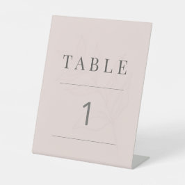 Minimalist Botanical Table Number | Warm Blush 台座サイン