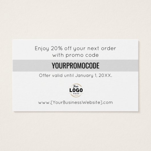 Minimalist Botanical Thank You Discount Card (裏面)