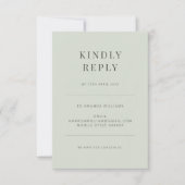 Minimalist  Botanical Typography Pale Sage 出欠カード (正面)