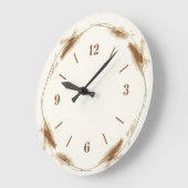 Minimalist Botanical Wall Clock with Dried leaves ラージ壁時計 (傾斜)