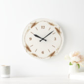 Minimalist Botanical Wall Clock with Dried leaves ラージ壁時計 (ホーム)